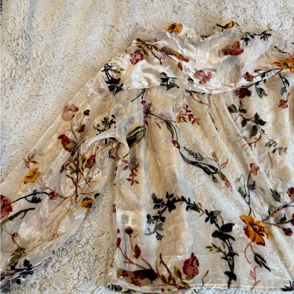 anewsta Floral Sheer Blouse - Cream - Picture 4 of 8